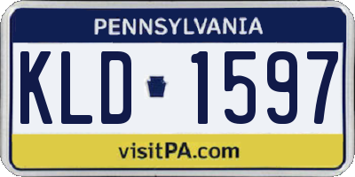 PA license plate KLD1597