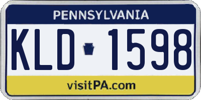 PA license plate KLD1598