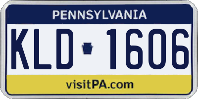 PA license plate KLD1606