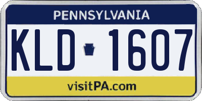 PA license plate KLD1607
