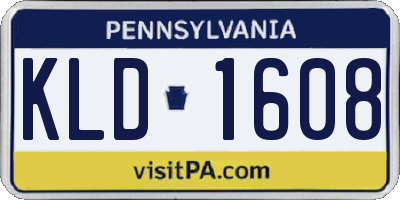 PA license plate KLD1608