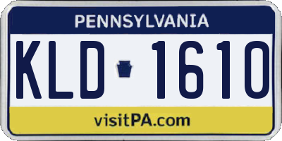 PA license plate KLD1610