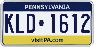PA license plate KLD1612