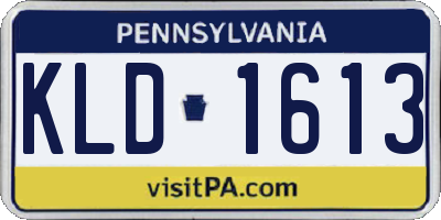 PA license plate KLD1613