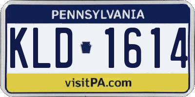 PA license plate KLD1614