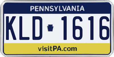 PA license plate KLD1616