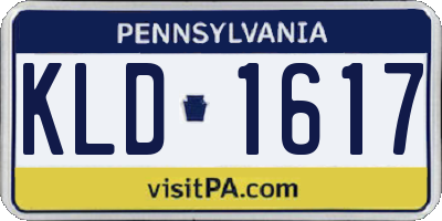 PA license plate KLD1617