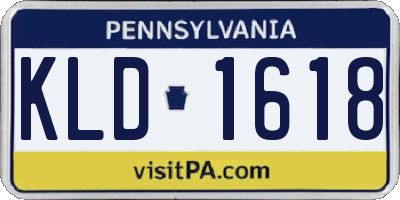 PA license plate KLD1618