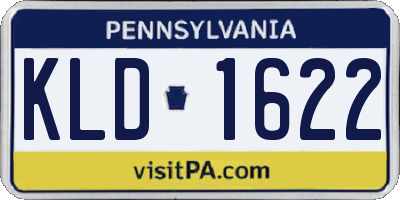 PA license plate KLD1622