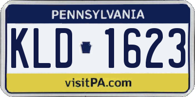PA license plate KLD1623