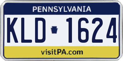 PA license plate KLD1624