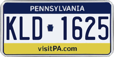 PA license plate KLD1625