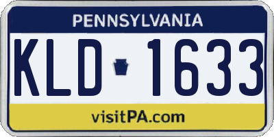 PA license plate KLD1633