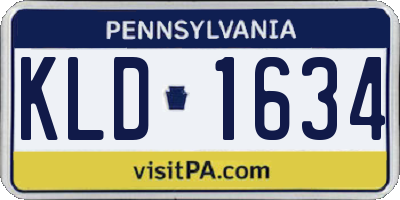 PA license plate KLD1634