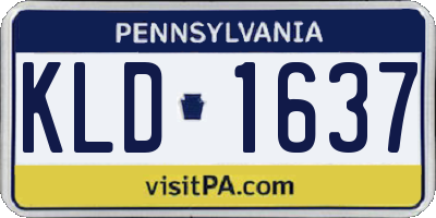 PA license plate KLD1637