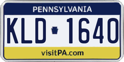 PA license plate KLD1640