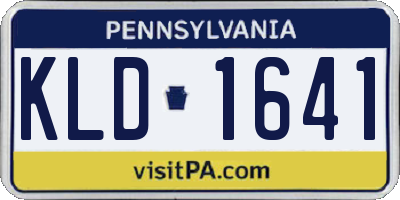 PA license plate KLD1641