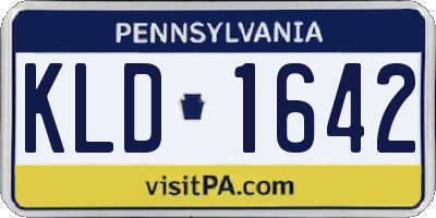 PA license plate KLD1642