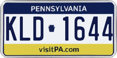 PA license plate KLD1644