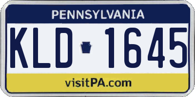 PA license plate KLD1645