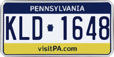 PA license plate KLD1648