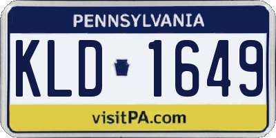 PA license plate KLD1649