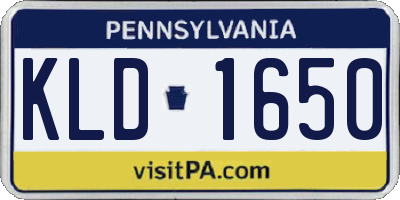 PA license plate KLD1650