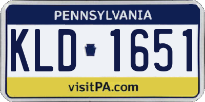 PA license plate KLD1651