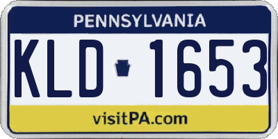 PA license plate KLD1653