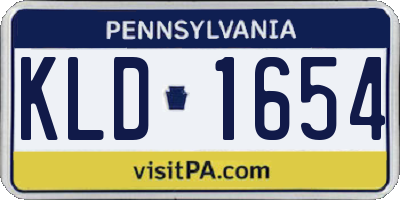 PA license plate KLD1654