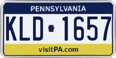 PA license plate KLD1657