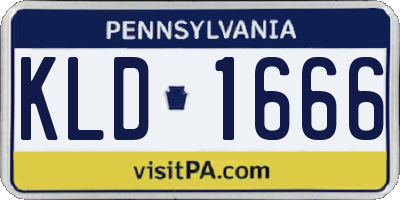 PA license plate KLD1666