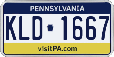 PA license plate KLD1667