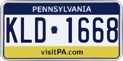 PA license plate KLD1668