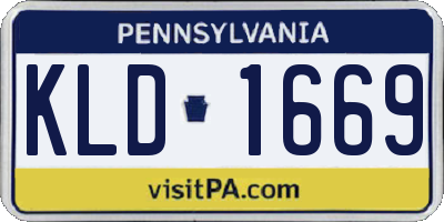 PA license plate KLD1669