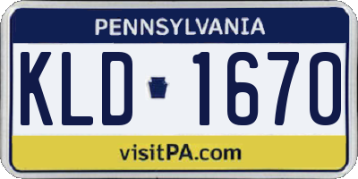 PA license plate KLD1670