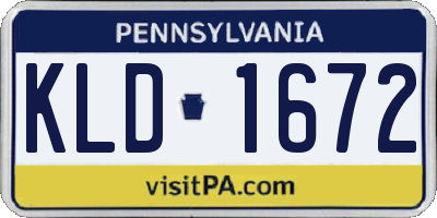 PA license plate KLD1672