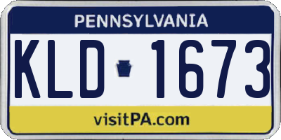 PA license plate KLD1673