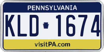 PA license plate KLD1674