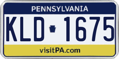 PA license plate KLD1675