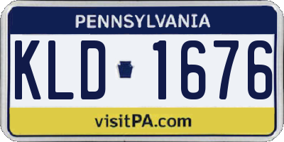 PA license plate KLD1676