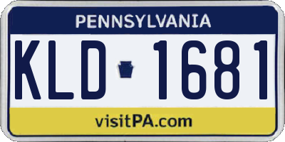 PA license plate KLD1681