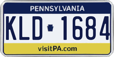 PA license plate KLD1684