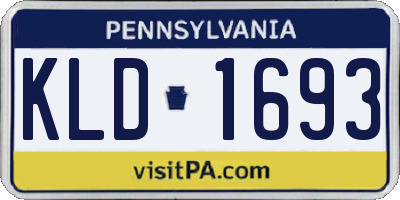 PA license plate KLD1693
