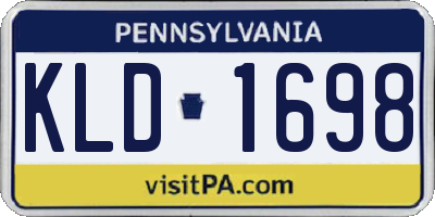 PA license plate KLD1698