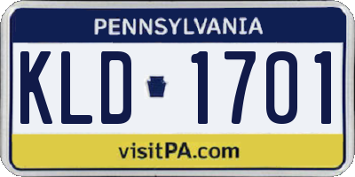 PA license plate KLD1701