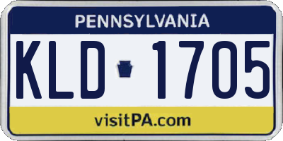 PA license plate KLD1705
