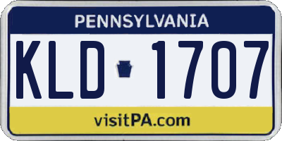 PA license plate KLD1707