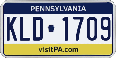 PA license plate KLD1709
