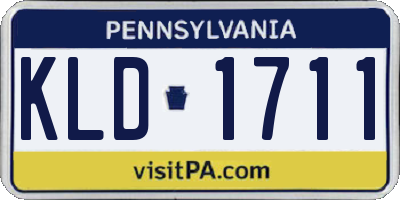 PA license plate KLD1711